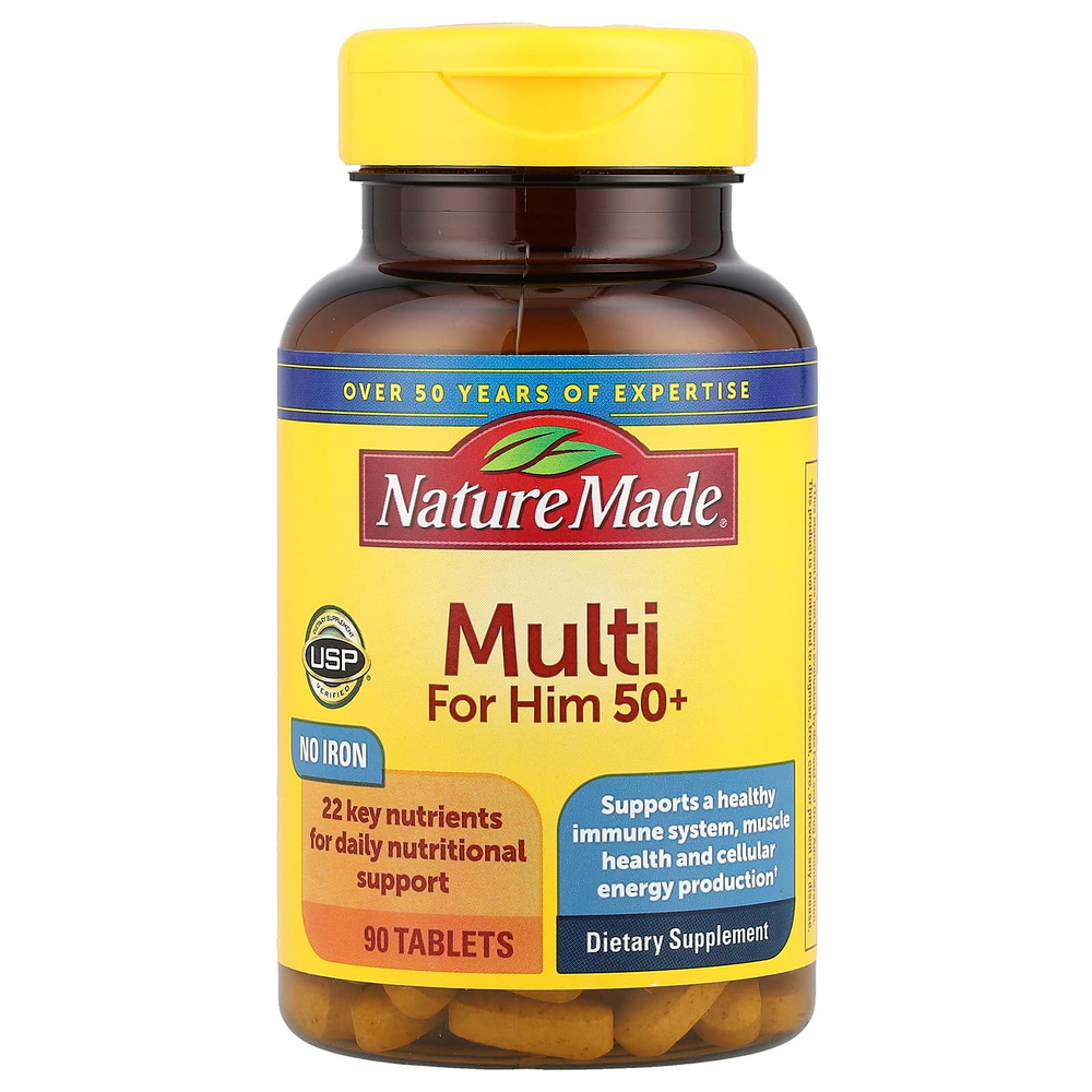 Nature Made, Multi For Him 50+, 90 таблеток