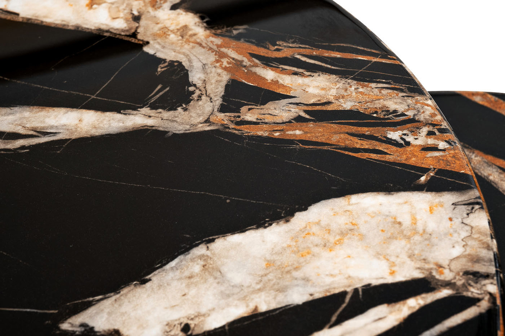 Набор журнальных столиков Garda Decor темный искусственный мрамор с золотом