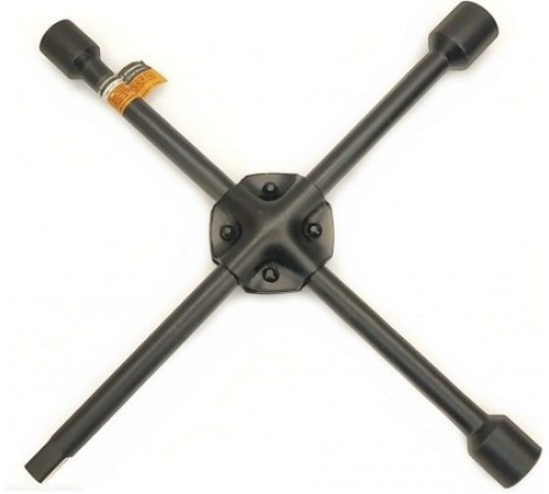 Ключ баллонный крест 17x19x21x1/2" усиленный черный лак