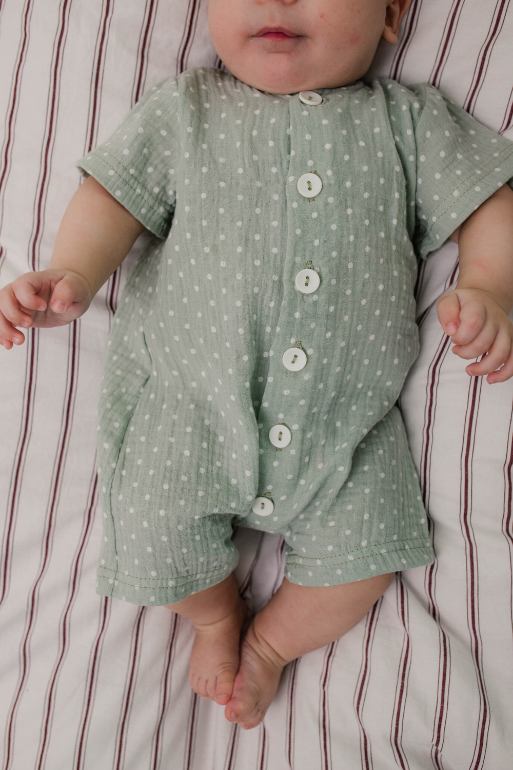 Песочник муслин (горошек на зеленом)