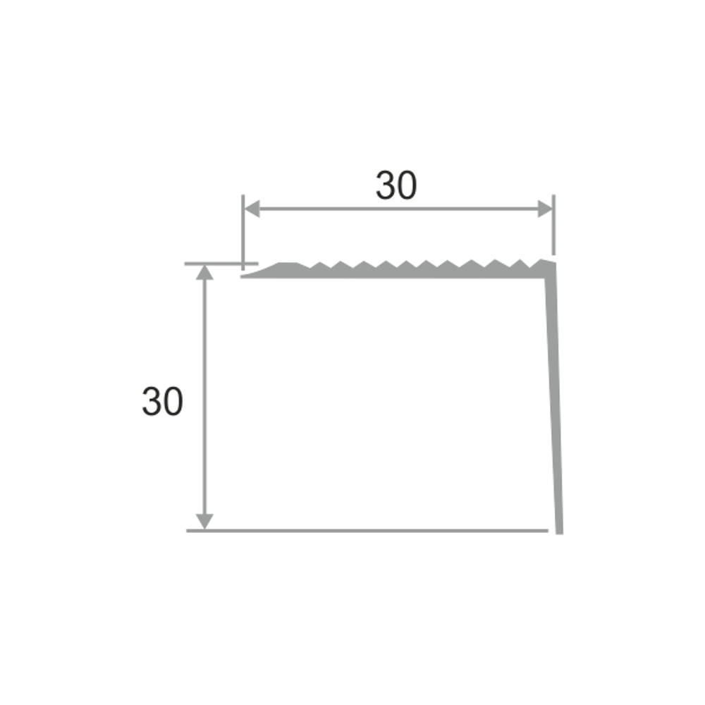 Алюминиевый угловой порог для пола ПО-30х30 2700 мм