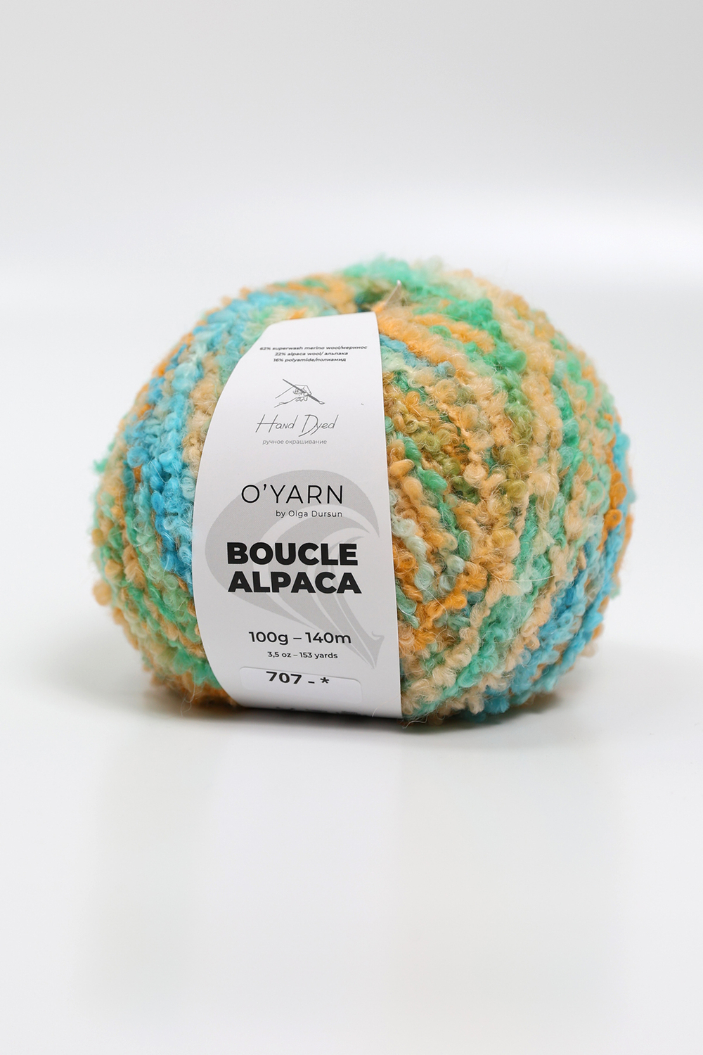 O’YARN BOUCLE ALPACA бледный, 100г