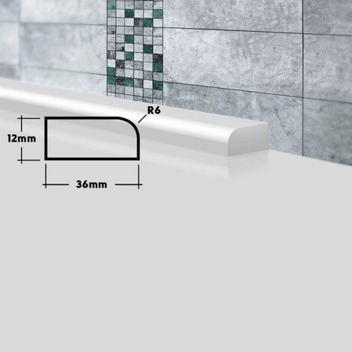 Бордюр акриловый ПВШ36*** "BNV" 36*12мм Белый 0,9м на ванну