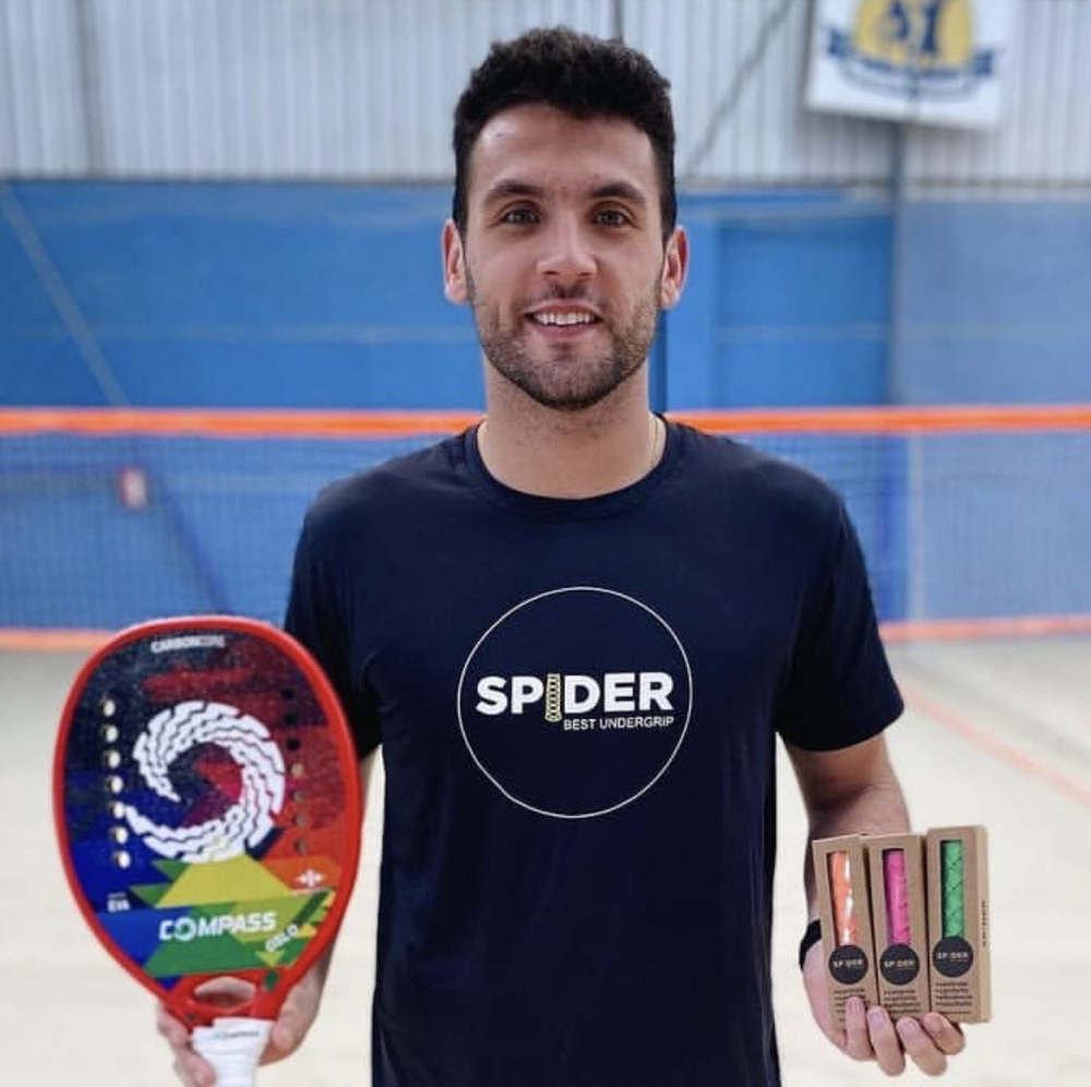 Тюнинг инновационная ручка Spiderundergrip для пляжного тенниса серая