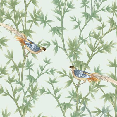 Bamboo bush with birds