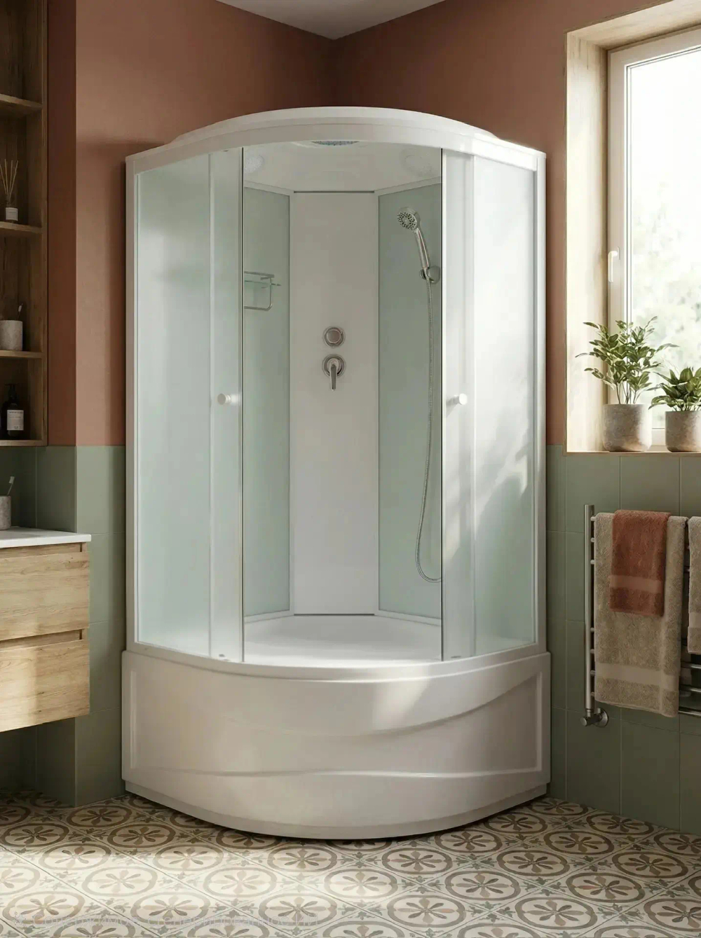 Душевая кабина AquAvipi 90х90х217 белая в/п