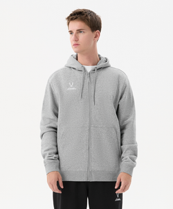 Флисовое худи на молнии ESSENTIAL Cotton Fleece FZ Hoodie, серый меланж