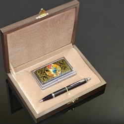 Набор подарочный "Подарок строителю" №2 с ручной росписью с ручкой Parker в футляре
