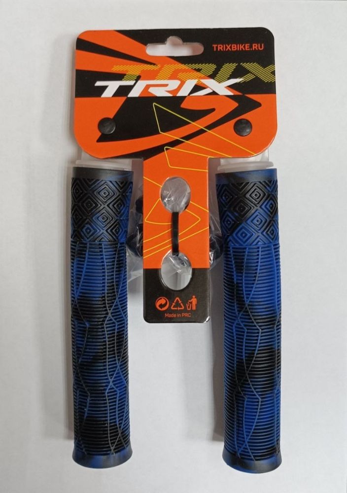 Грипсы TRIX, для BMX, резиновые, 166мм, противоскользящие, двухцветная комбинация, черно-синий