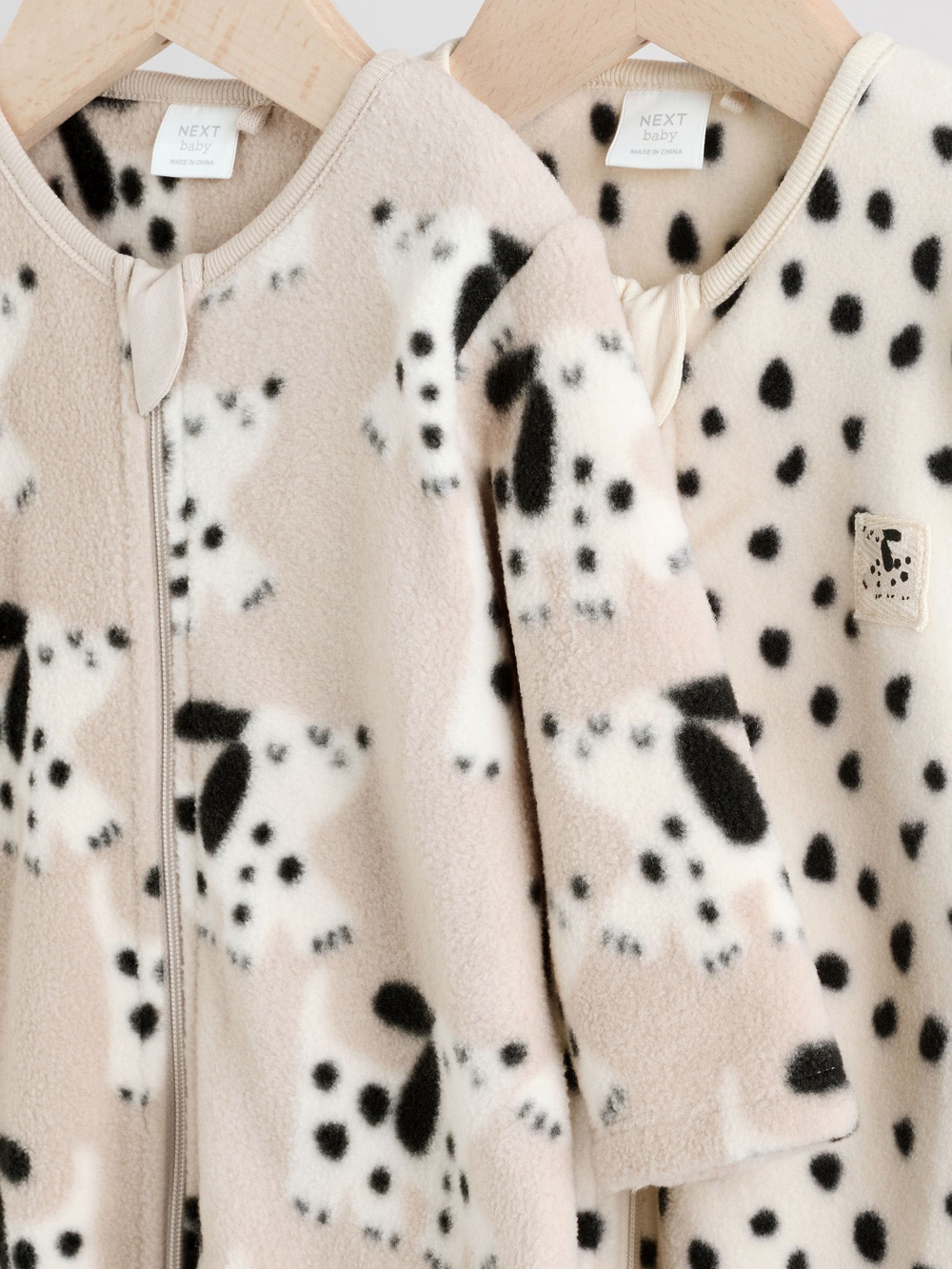 Комбинезон / Cлип для малышей флисовый Next F73-334, 2 шт., Молочный, Бежевый