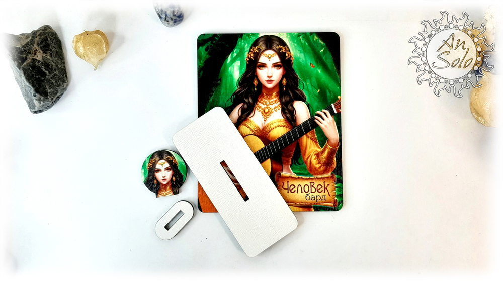 Женский аватар Человек Бард для настольных игр, ДНД