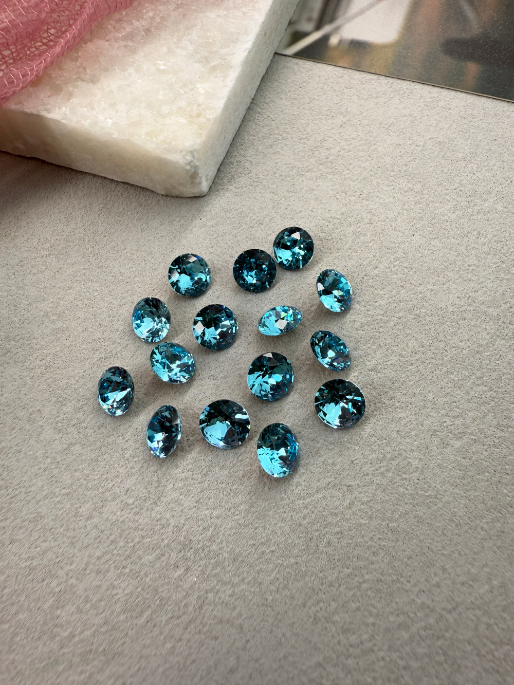 Шатон Chatone 8 мм (ss39), Dark aquamarine