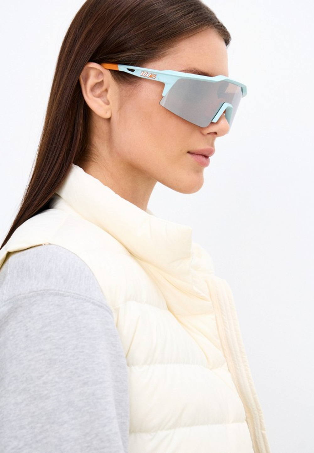 Спортивные очки с диоптриями 100% Speedcraft SL / Soft Tact Two Tone / HiPER Silver Mirror Lens