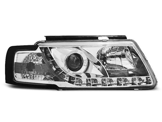 Передние фары VW Passat B5 tru drl chrome