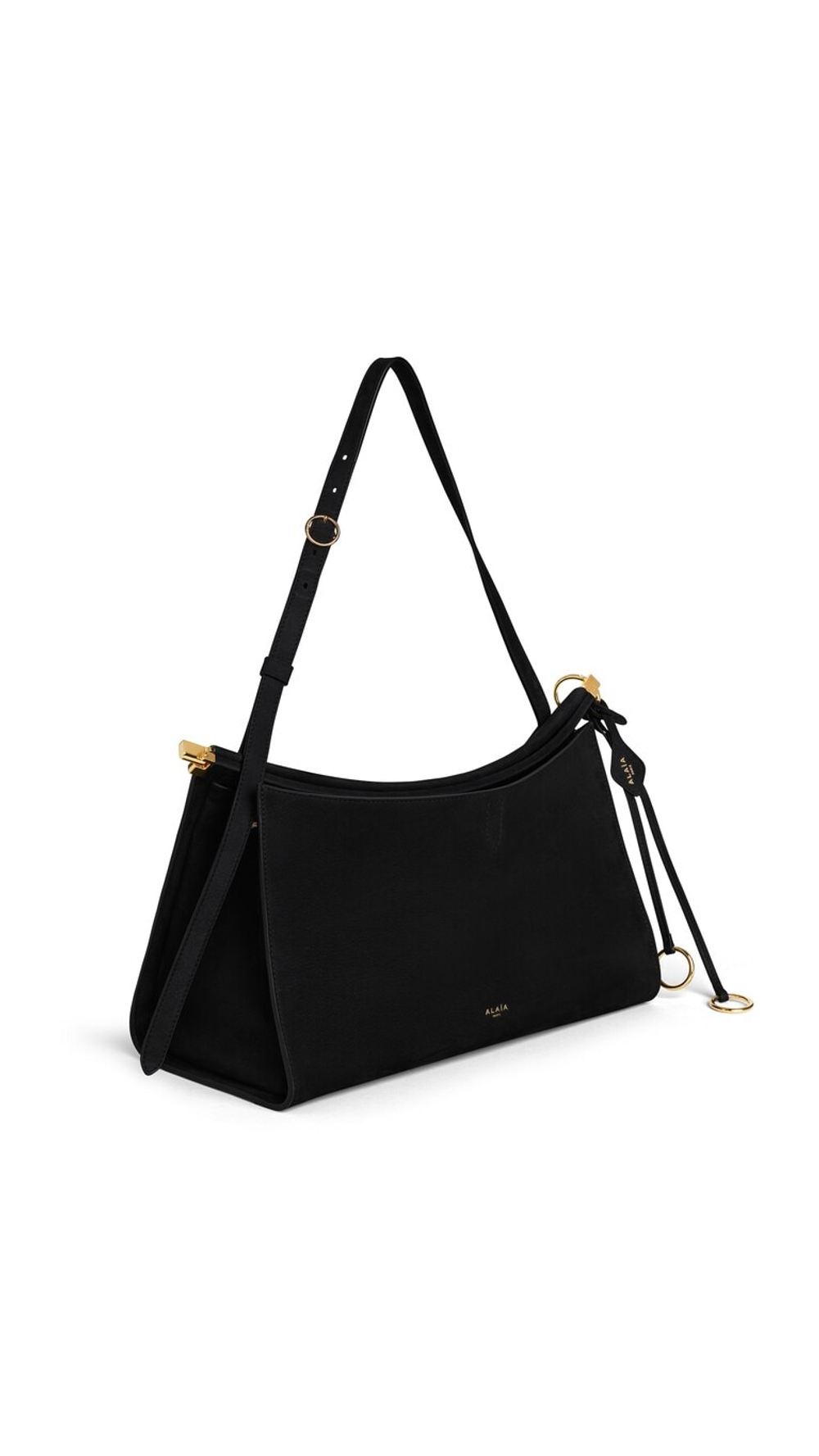 ALAÏA СУМКА LE CLICK POCKET 35 ИЗ НУБУКА, ЧЕРНЫЙ
