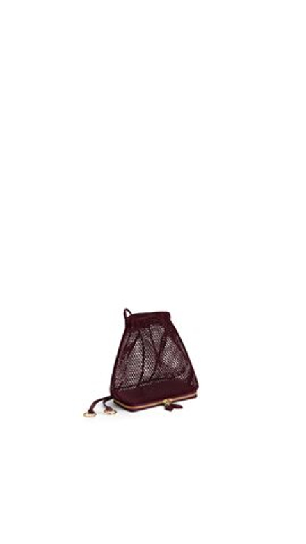 ALAÏA СУМКА LE POCHON В СЕТОЧКУ, ГРАНАТОВО-КРАСНЫЙ