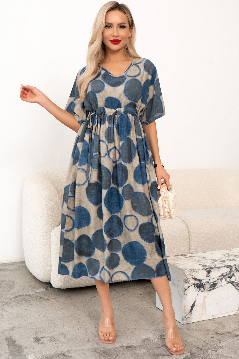 Платье  Лейла (голубой/бежевый) Р11-1243 Nikol