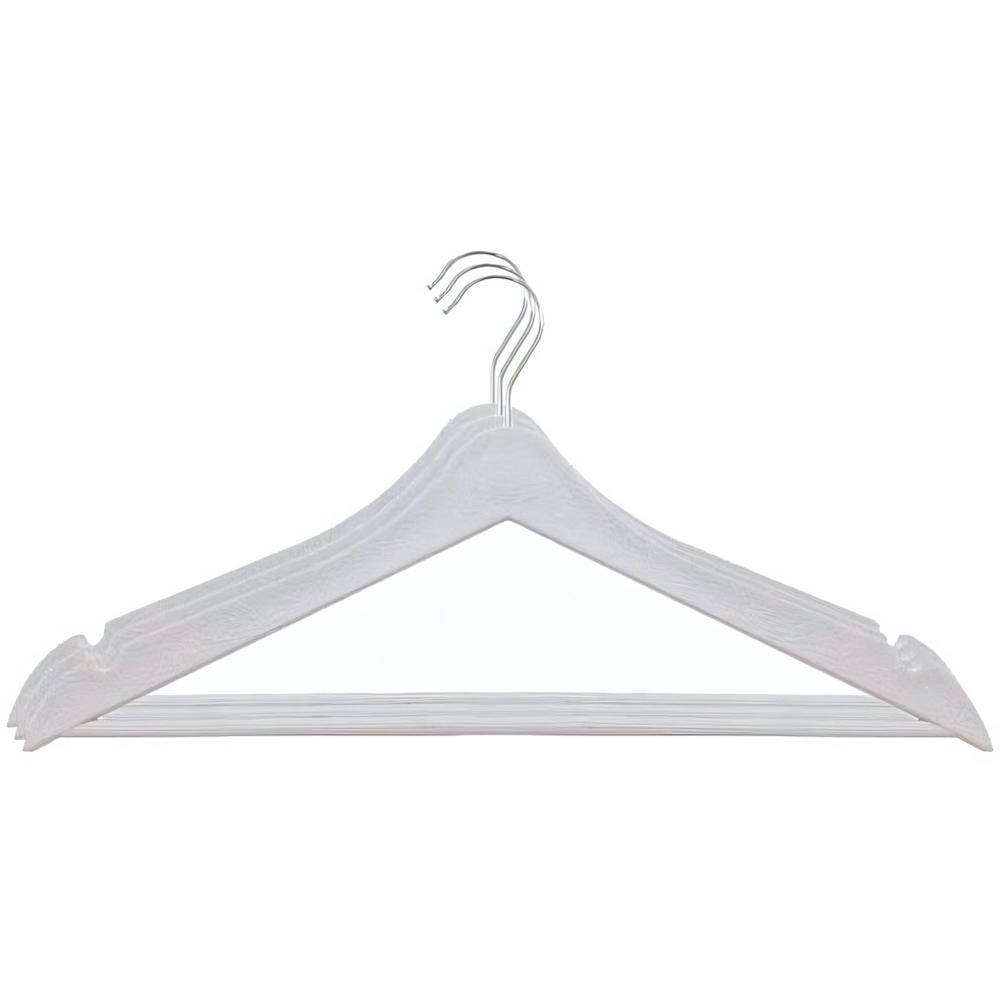 Комплект плечиков с выемками под бретели 3шт «Wood» 40,5x8x20см (цвет белый) 48р