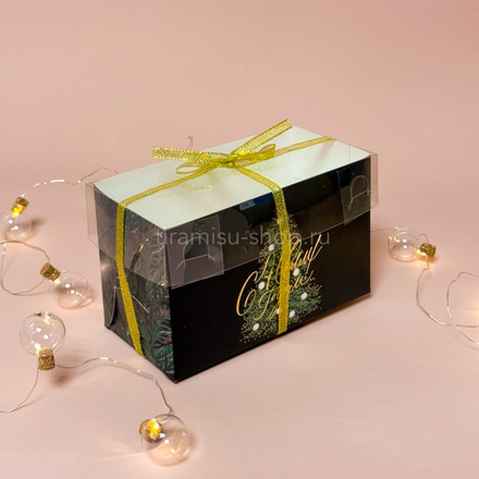 Коробка на 2 капкейка «Ёлочка», 16 × 8 × 10 см