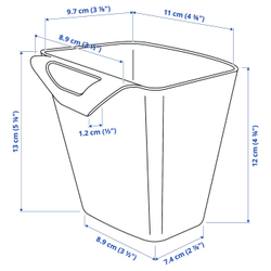 IKEA SUNNERSTA  (ИКЕА СУННЕРСТА)  -  Контейнер, бледно-зеленый, 12x11 см