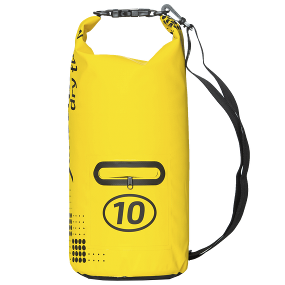 Гермомешок 10 литров желтый с лямкой  и карманом Marlin Dry Tube 10 L