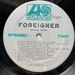 Винтажная виниловая пластинка LP Foreigner Double Vision (США 1978)
