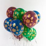 Шар (12"/30 см) Золотые листья, Ассорти, пастель, 5 ст 25 шт.