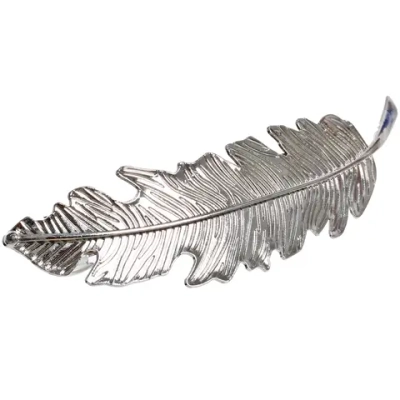 Заколка-автомат для волос «AKS - DesignPRO», перо, цвет золото и хром, 8,7*2,5см