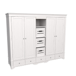 Шкаф 5-ти дверный с 4 глухими дверями и полками «Бейли» белый воск