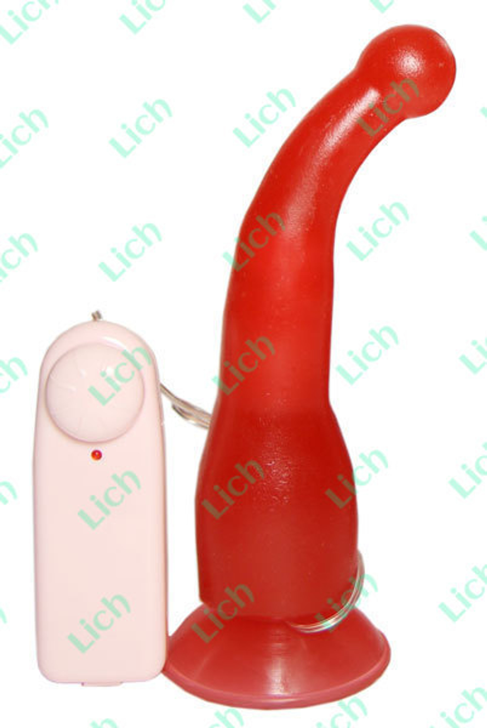 Вибромассажер-стимулятор точки G на присоске красного цвета