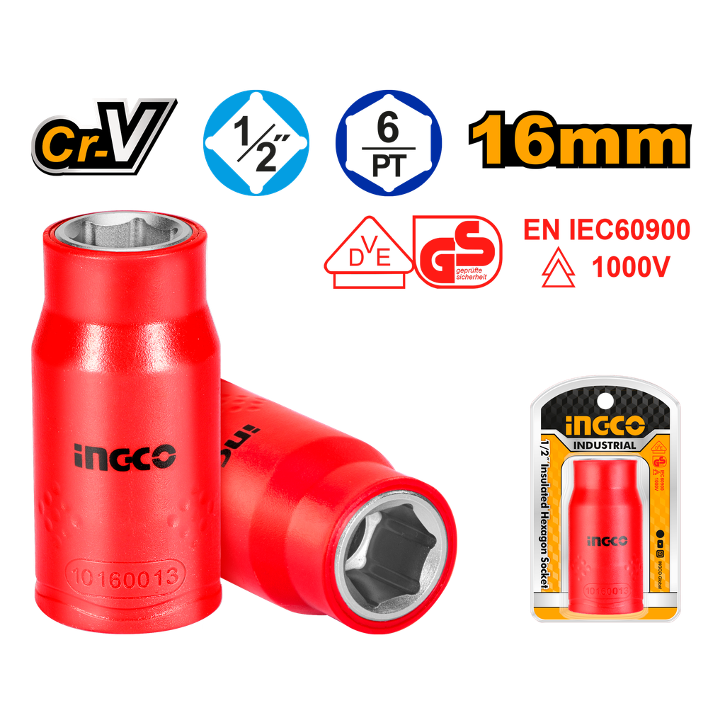 Диэлектрическая торцевая головка 1/2", 16 мм INDUSTRIAL