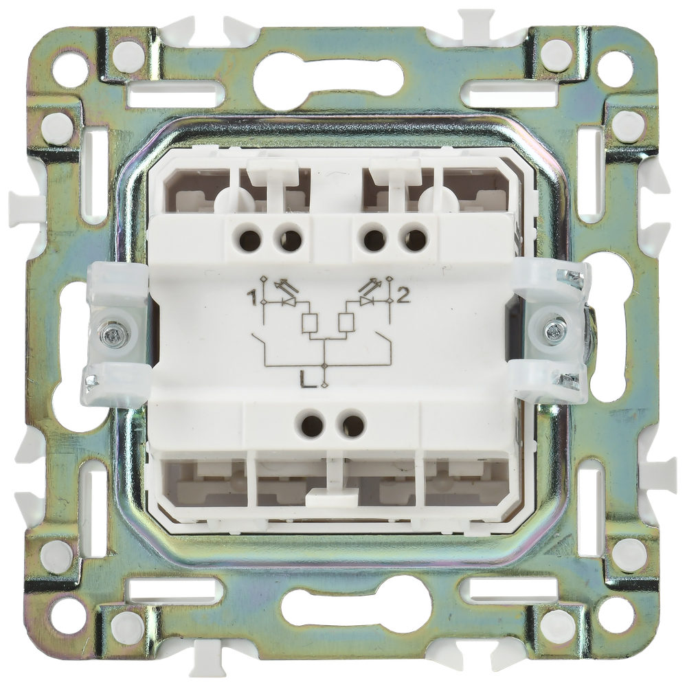 SKANDY Выключатель 2-клавишный с индикацией 10А SK-V09W арктический белый IEK
