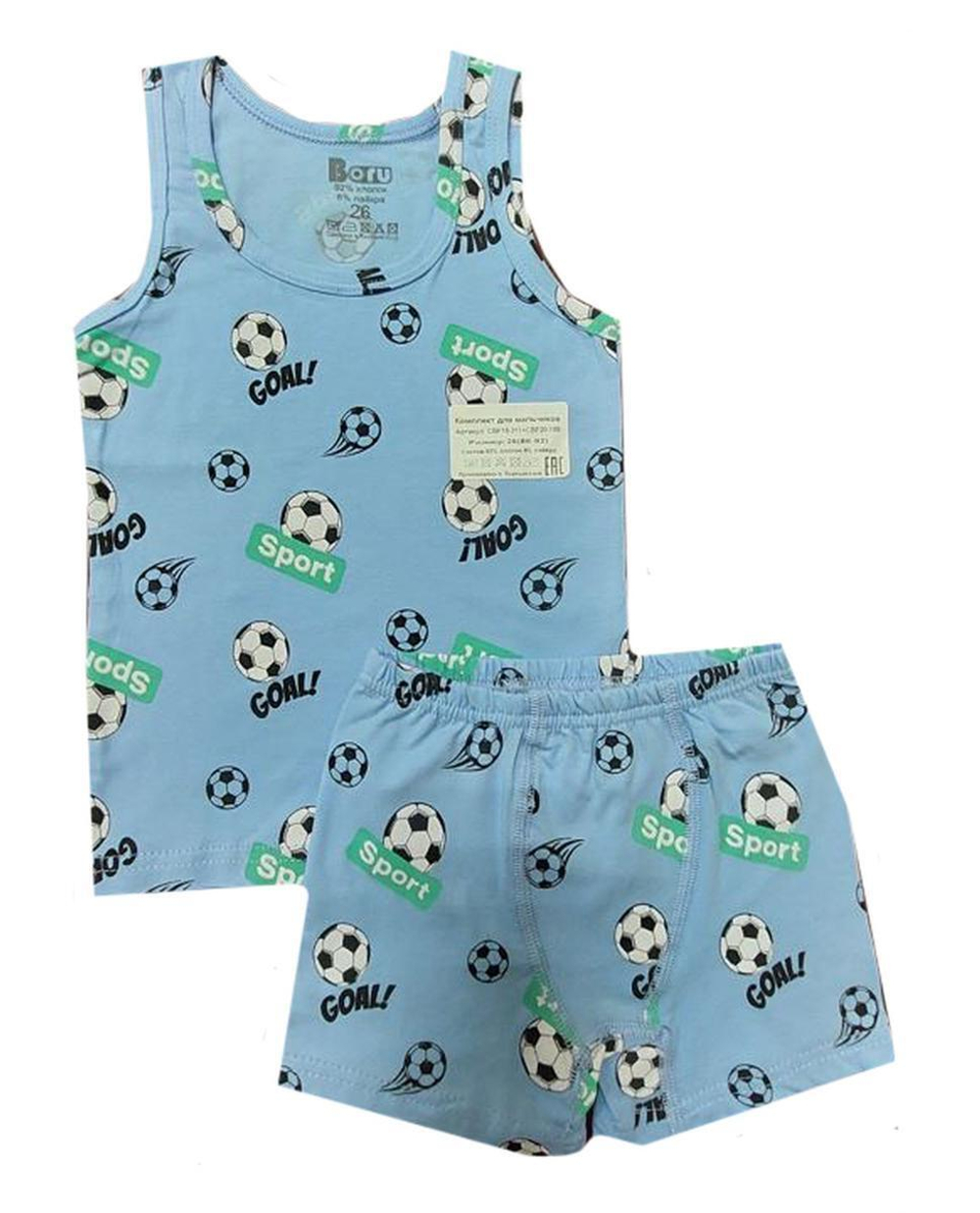 Комплект майка+ боксеры CBF 18-311/20-189м р.30 гол.футбол (Boru), 1 шт.