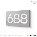 Номер на дверь 688, табличка на дверь для офиса, квартиры, кабинета, аудитории, склада, серая 120х70 мм, Айдентика Технолоджи