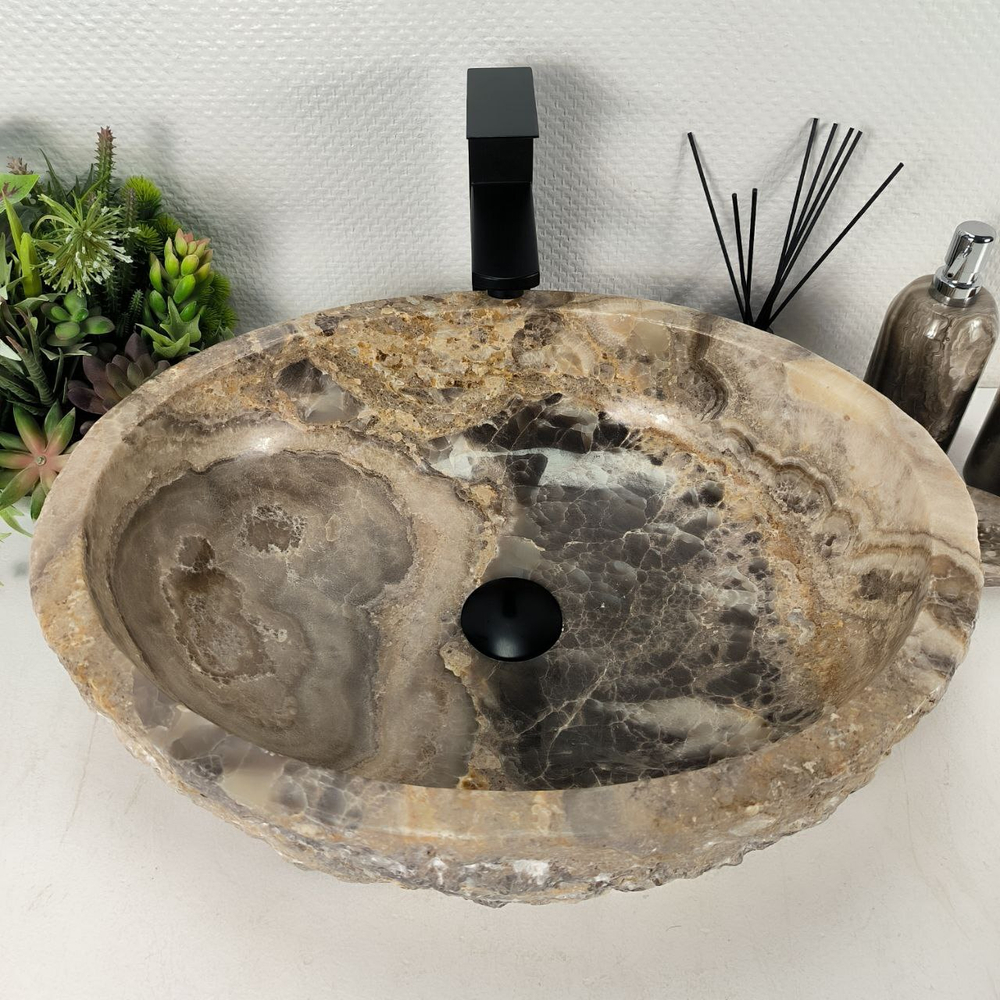 Раковина из оникса Erozy Grey EO-64557 52*42*15 0157