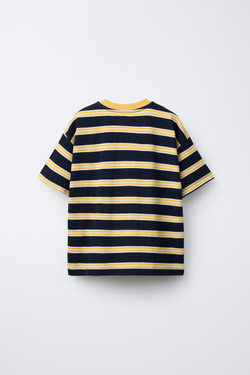 ZARA ФУТБОЛКА В ПОЛОСКУ С ВЫШИТОЙ НАДПИСЬЮ, ПОЛОСКИ