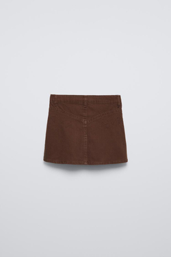 ZARA ЮБКА С ЗАКЛЕПКАМИ, КОРИЧНЕВЫЙ