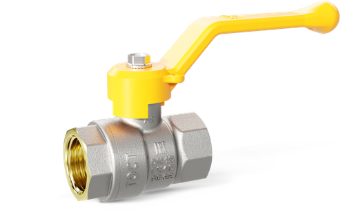 Кран шаровой латунный никелированный для газа внутренняя/внутренняя резьба рычаг, LD Pride