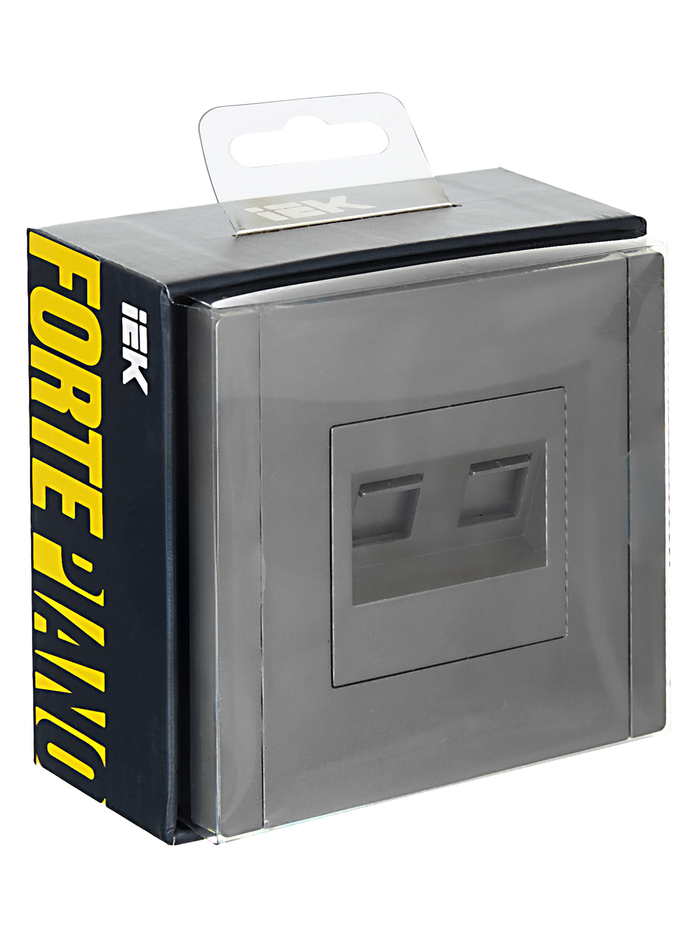 FORTE&PIANO Розетка двойная RJ11+RJ45 кат.5E FP535 сталь IEK