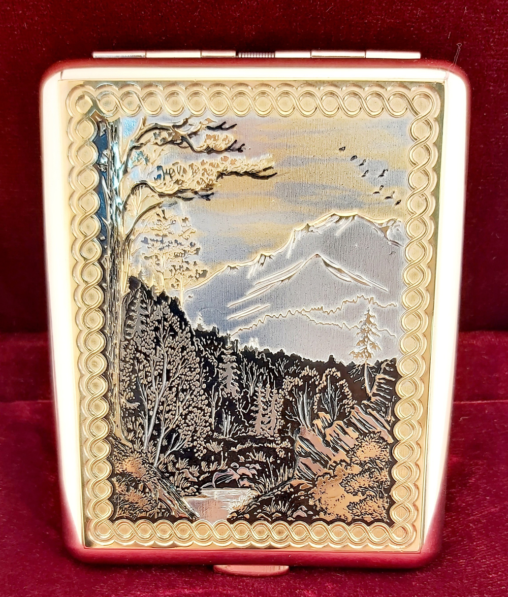 Портсигар "Герб РФ" №2 двусторонний на 20 сигарет