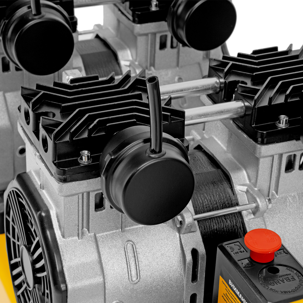 Компрессор безмасляный, малошумный DLS 2200/50, 2200 Вт, 2x1100, 50 л, 380 л/мин Denzel