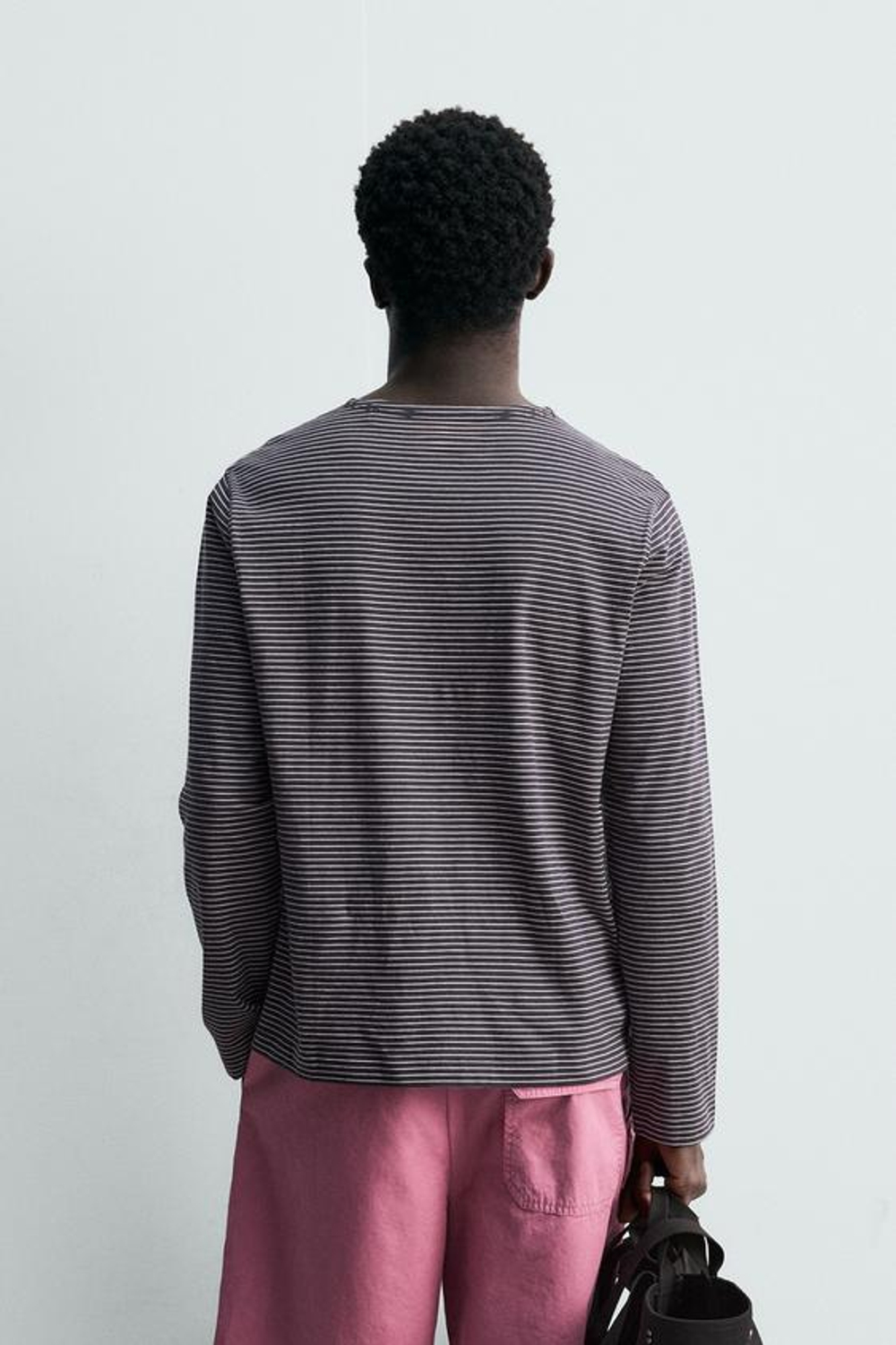 ZARA ЖАККАРДОВАЯ ФУТБОЛКА В ПОЛОСКУ, МОРСКОЙ СИНИЙ