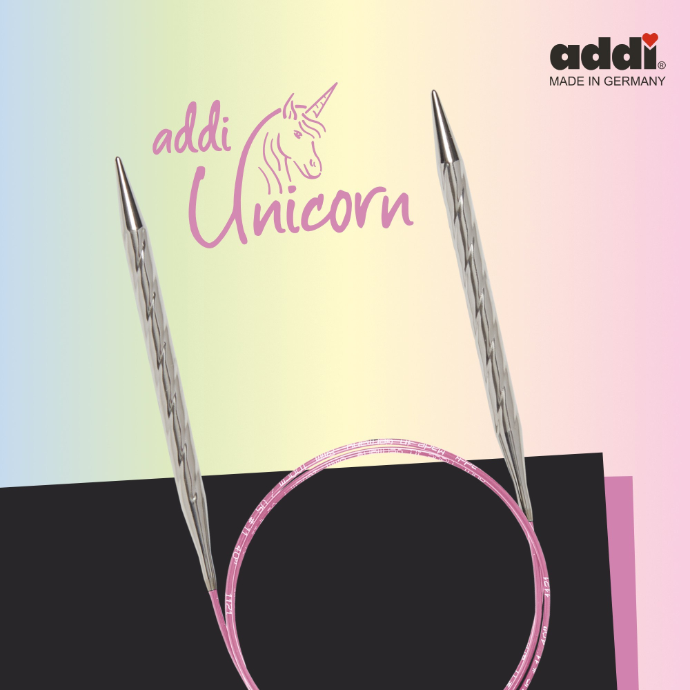 Спицы металлические круговые супергладкие addiUnicorn, №5, 120 см.