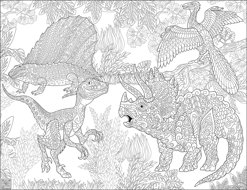 Цифровое панно ID Wall Раскраска "Доисторические животные"