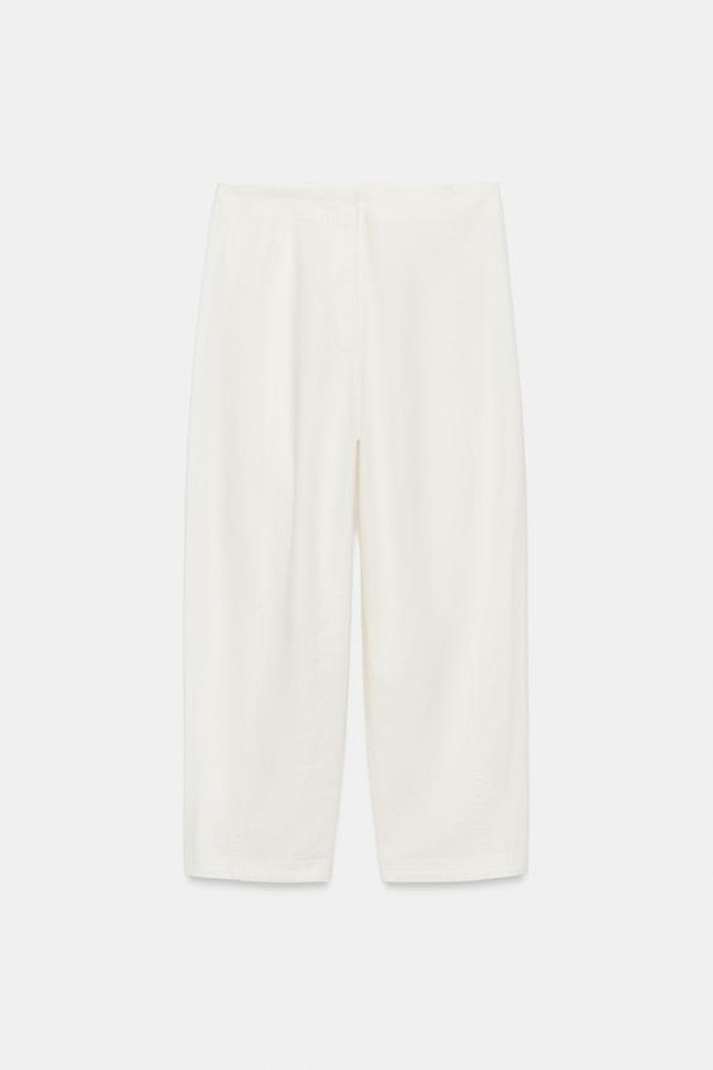 ZARA БРЮКИ ИЗ СМЕСОВОГО ЛЬНА — ZW COLLECTION, ЖЕЛТОВАТО-БЕЛЫЙ