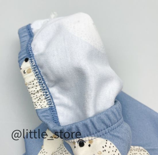 Штанишки хлопковые "Ежики" пыльно-синие