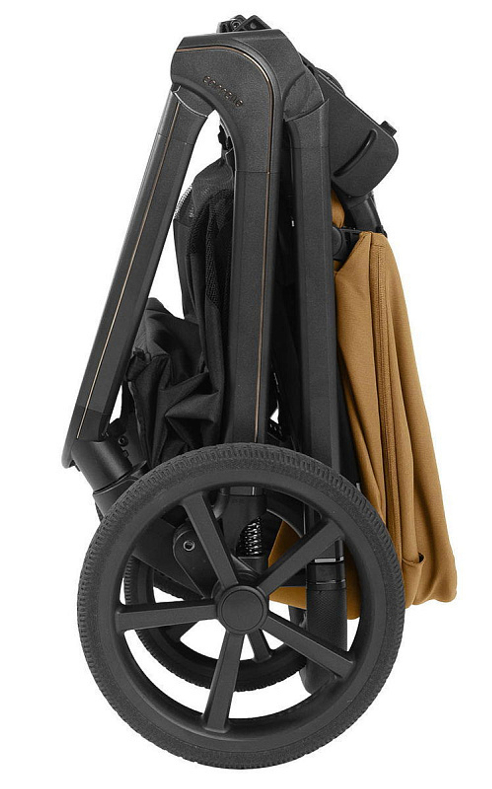 Коляска Carrello Vector 2025 CRL-6551 Ammonite AY329 Pro Absolute Black с базой Isofix 3 в 1 Golden Beige