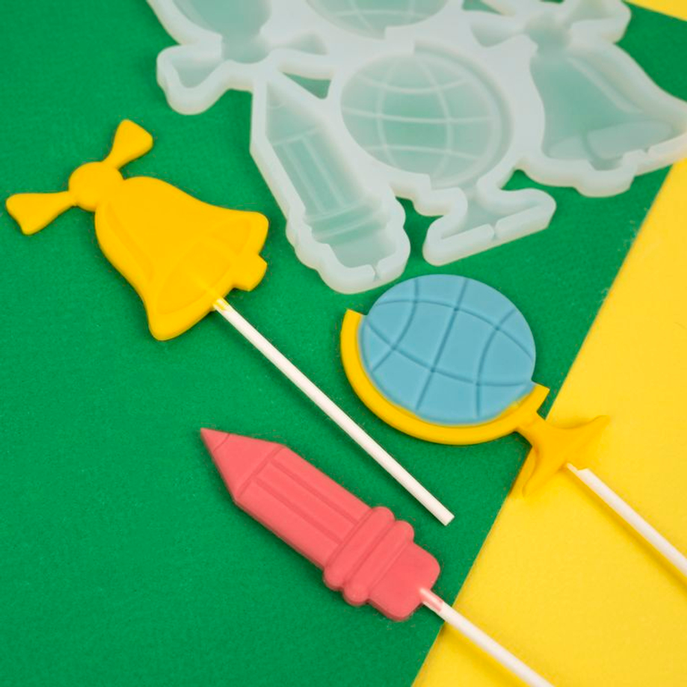 Силиконовая форма для леденцов «Школьный набор»