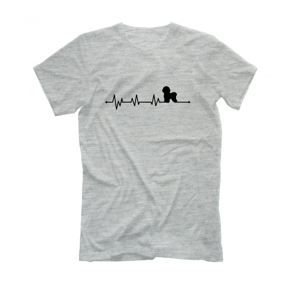 Футболка "Сердечный ритм - Бишон Фризе"