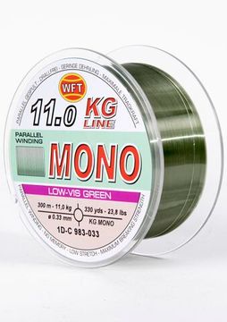 Леска монофильная WFT KG MONO Green 300 м, 0,33 мм